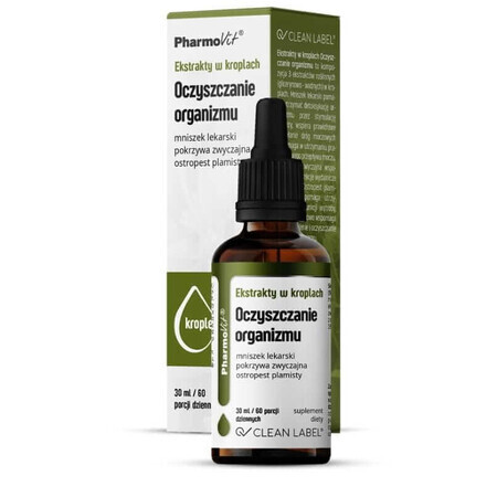 Extracte în picături Curățarea corpului 30 ml Pharmovit Clean Label