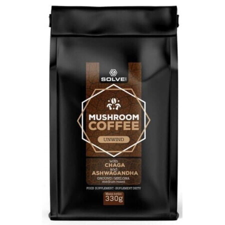 Gemalen Arabica koffie met chaga en ashwagandha 330g Solve Labs