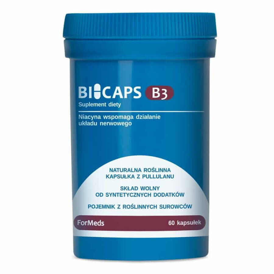 Bicaps Vitamin B3 Niacin 500mg (60 caps) niacin capsules, Formeds