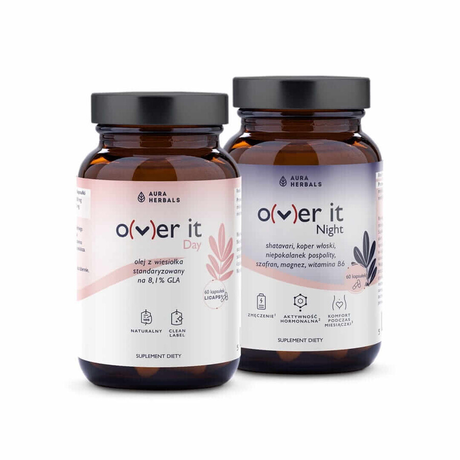 O(v)er it Day & Night (natuurlijke ondersteuning tijdens PMS) 2x 60 capsules Aura Herbals