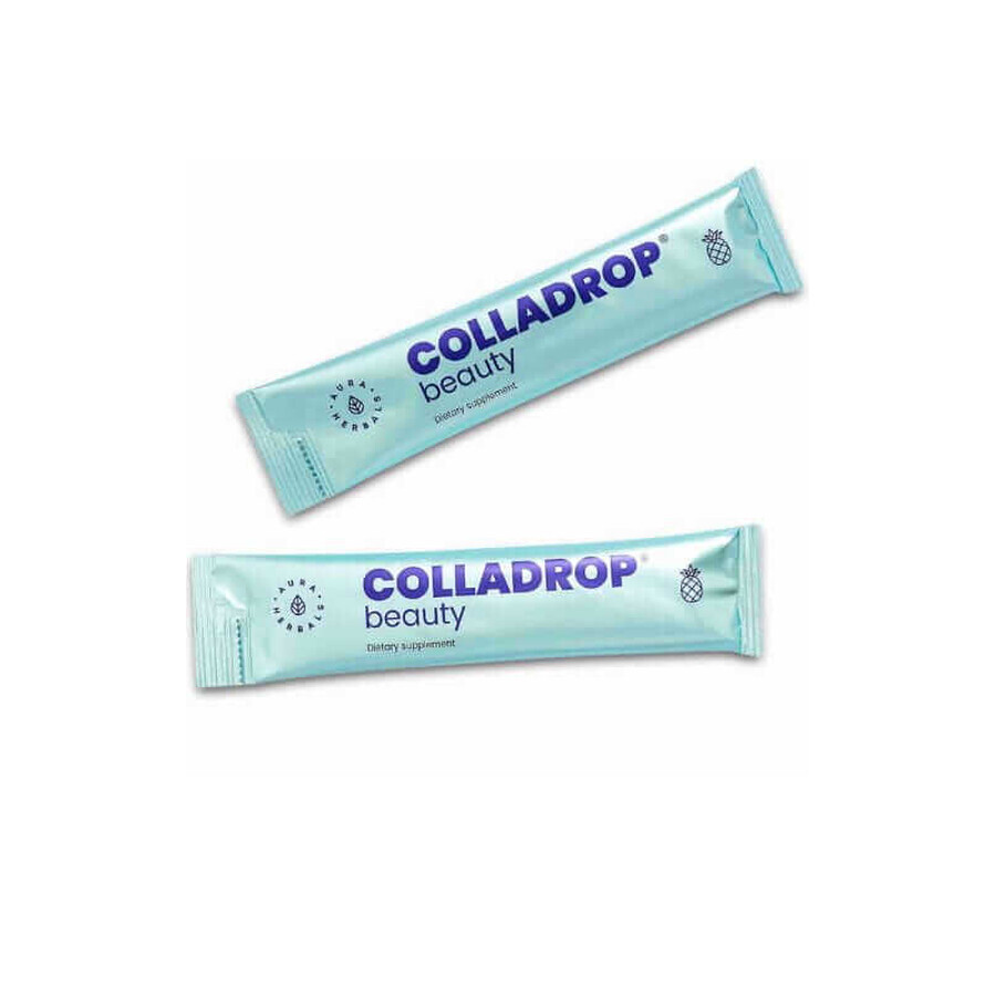 Colladrop Beauty 10000 mg colágeno marino HMG piña 30 sobres Aura Herbals