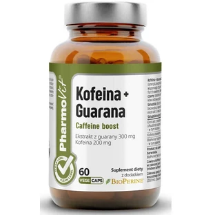 Caffeine + Guarana Caffeine Boosting 60 capsules PharmoVit Clean Label