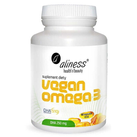 Vegan Omega 3 DHA 250mg 60 vegetarian capsules Aliness