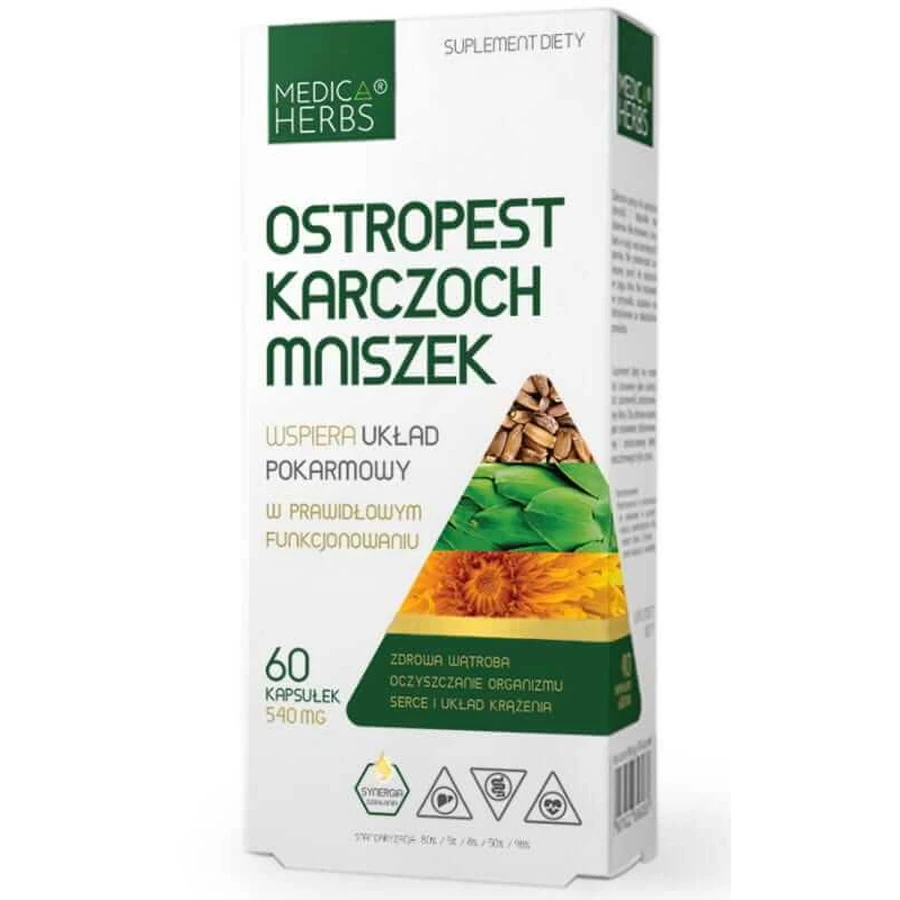 Distel, artisjok, paardenbloem 60 capsules Medica Herbs