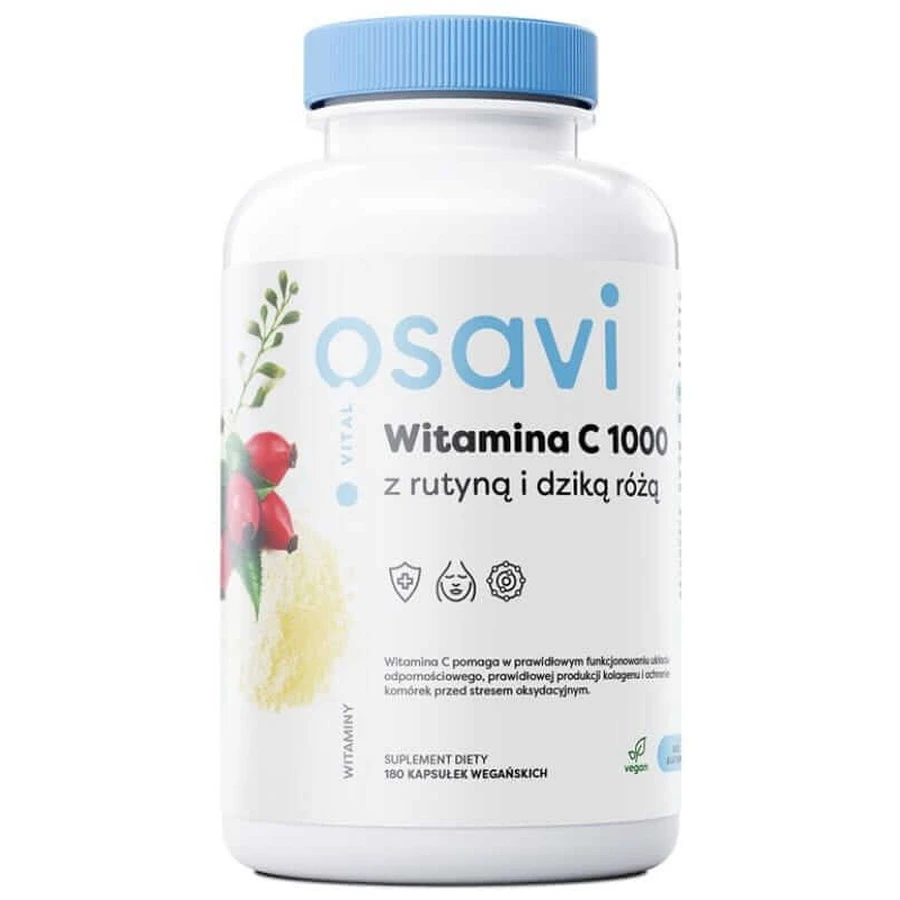 Osavi Vitamine C 1000 avec Rutine et Rose Sauvage 180 gélules