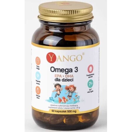 Omega 3 voor kinderen EPA + DHA, 60 capsules Yango