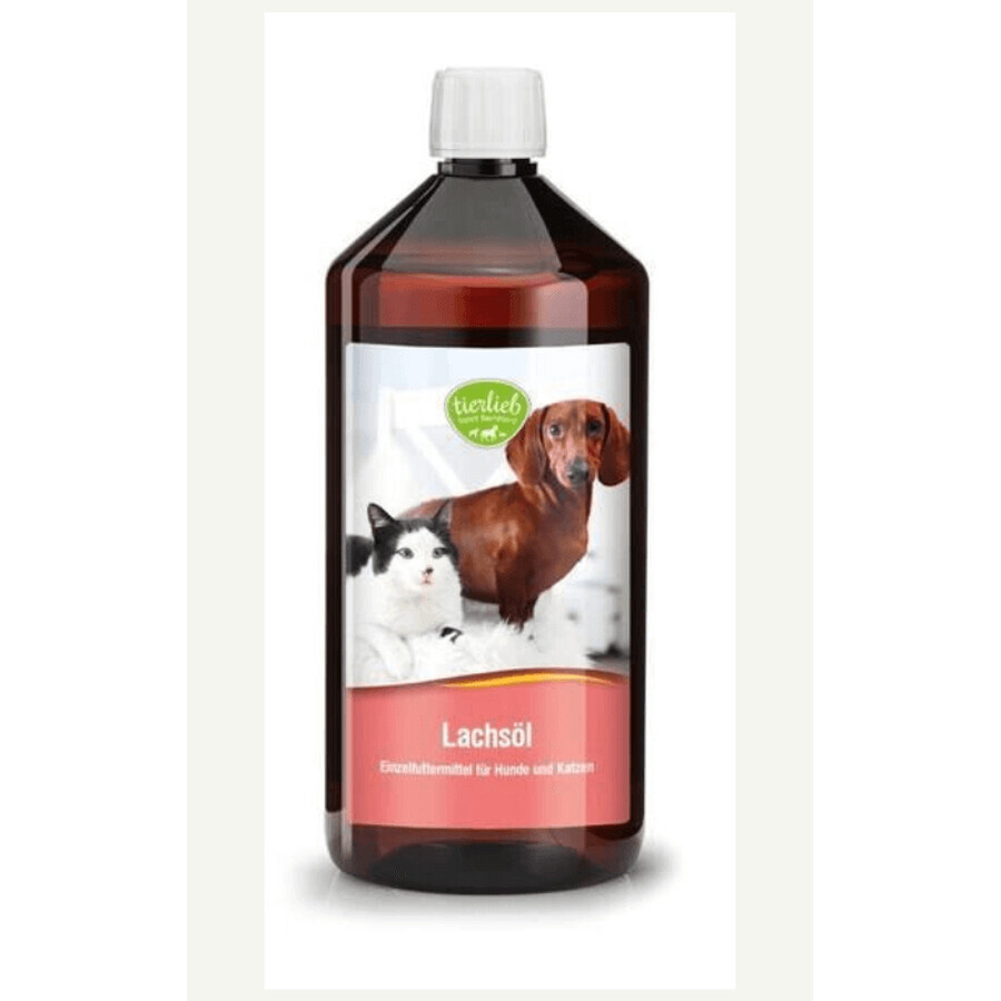 Atlantische zalmolie voor honden en katten 1000 ml Tierlieb Sanct Bernhard