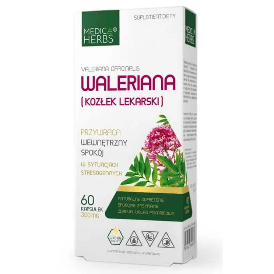Valeriana (valeriana) 300mg, 60 cápsulas Medica Herbs