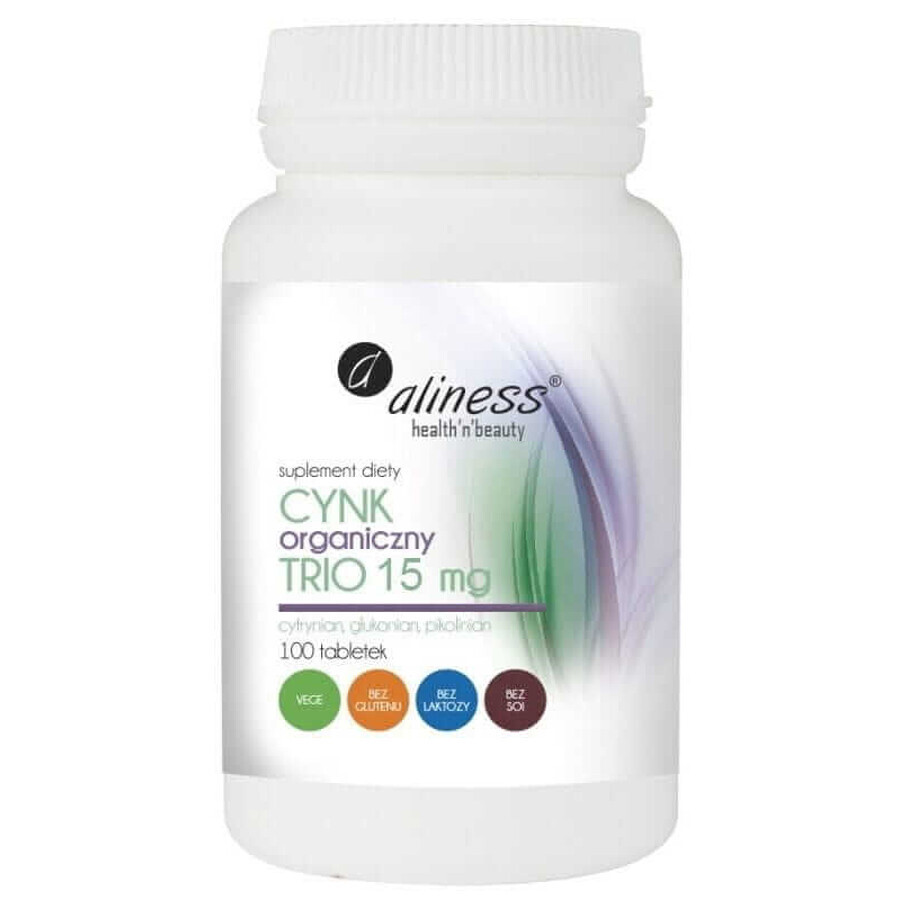 Bio Zink - TRIO - 15mg - 100 tabbladen Aliness