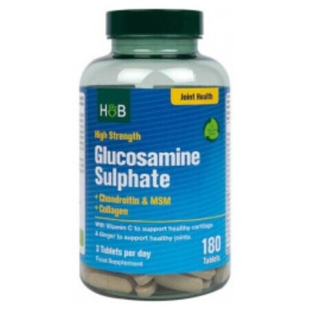 Hoogwaardig glucosaminesulfaat + chondroïtine & MSM + collageen 180 tabletten Holland & Barrett