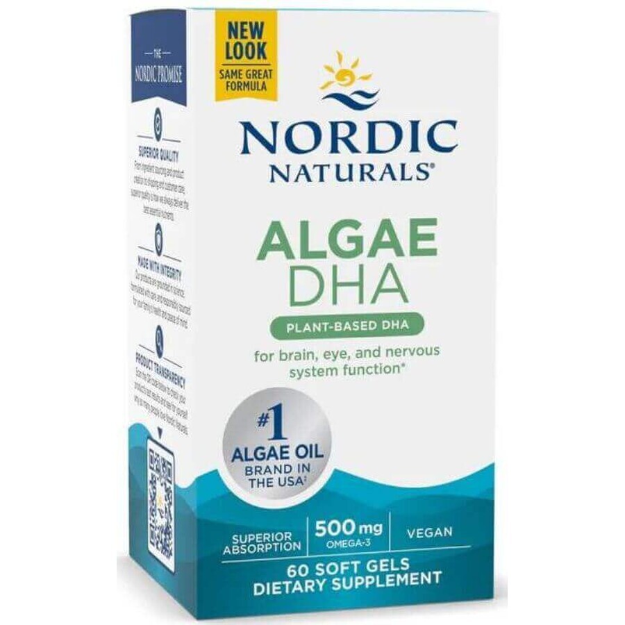 DHA algae for vegans 60 soft gels Nordic Naturals