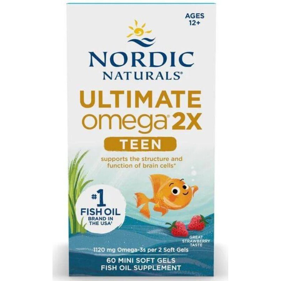 Nordic Naturals Ultimate Omega 2X TEEN Teen Fresa 60 minicápsulas