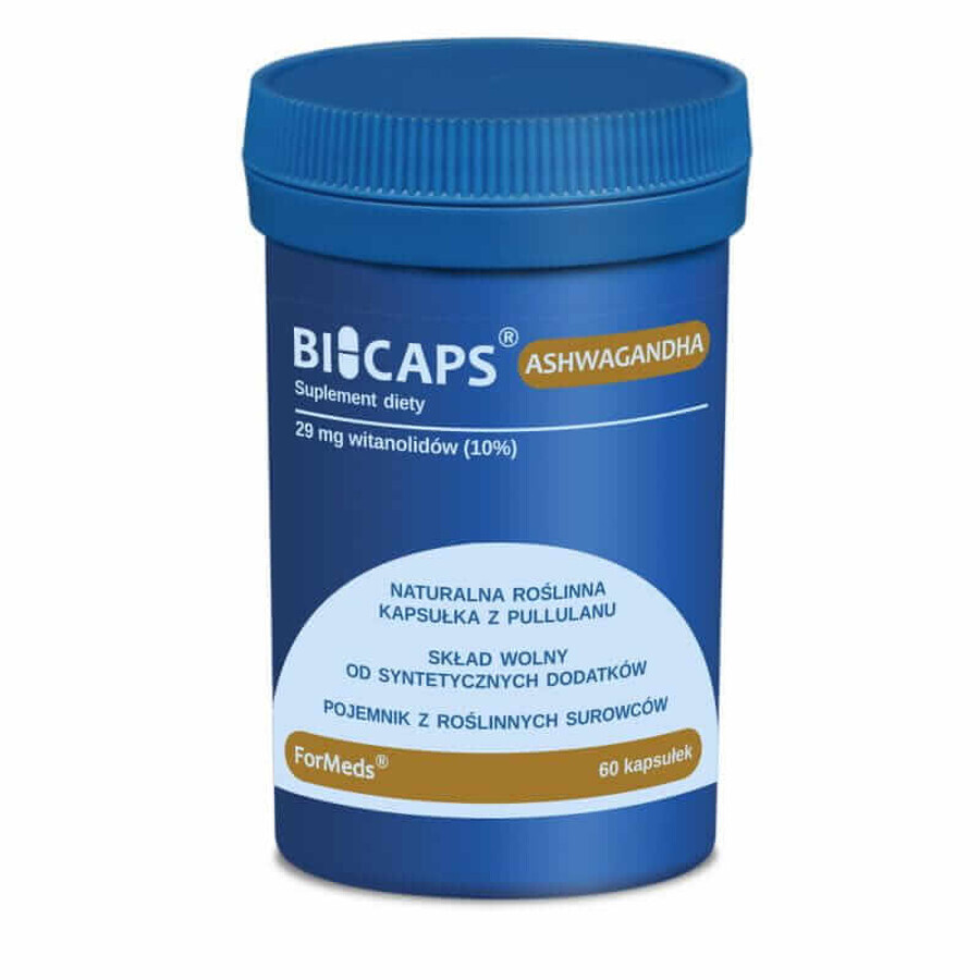 Bicaps Ashwagandha 290 mg extrait (10% vitanolides) 60 gélules - ForMeds