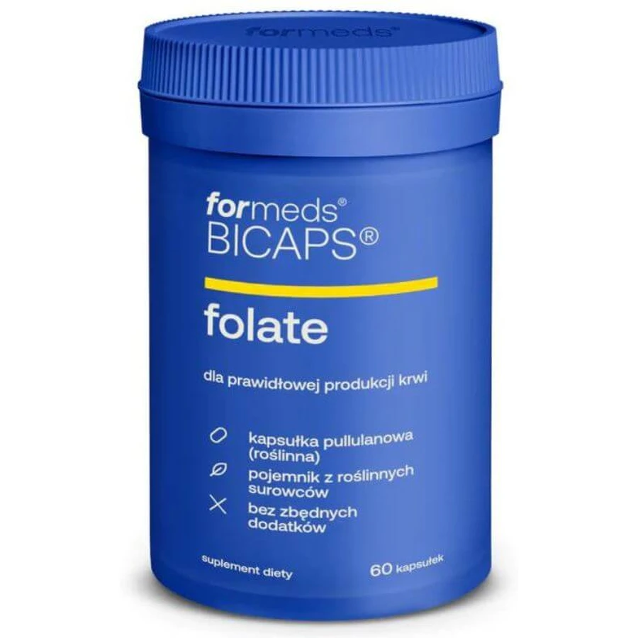Formeds Bicaps Folate, kwas foliowy, 60 kapsułek: ceny i cechy