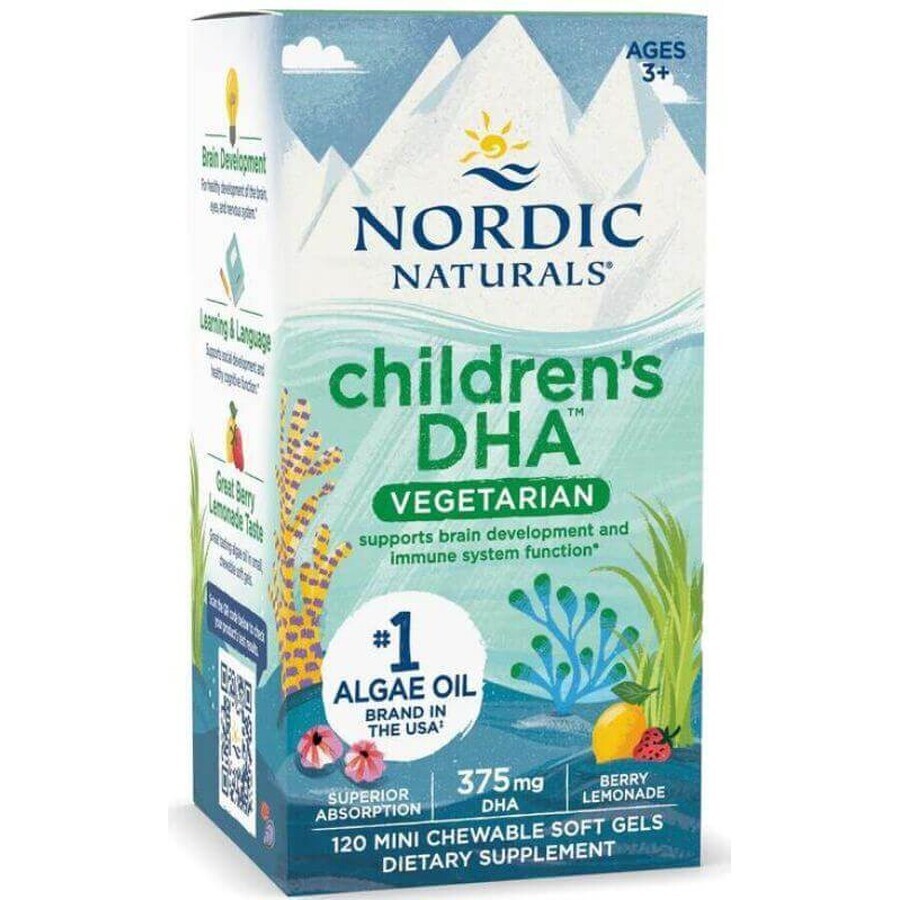 DHA vegetarian for kids 120 mini softgels Nordic Naturals