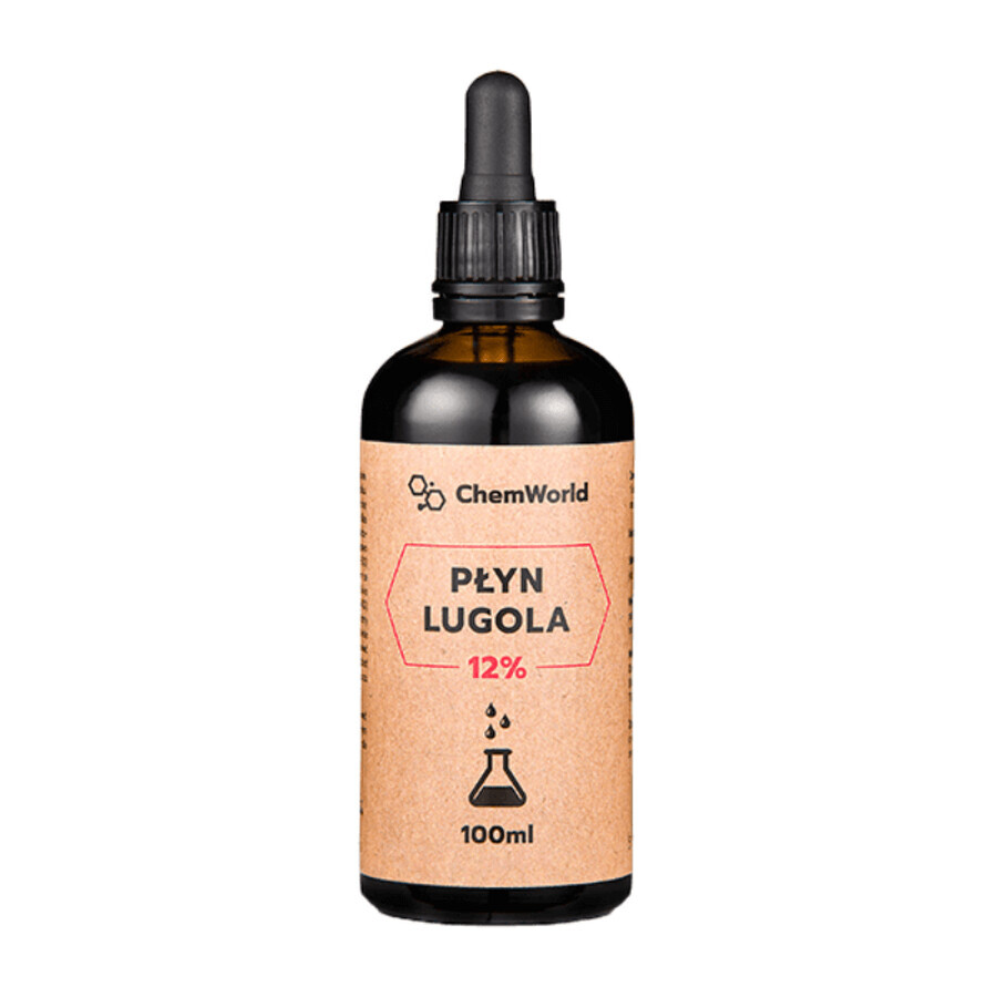 ChemWorld - Lugol Líquido 12% Muy Fuerte 100 ml - Yodo CZDA