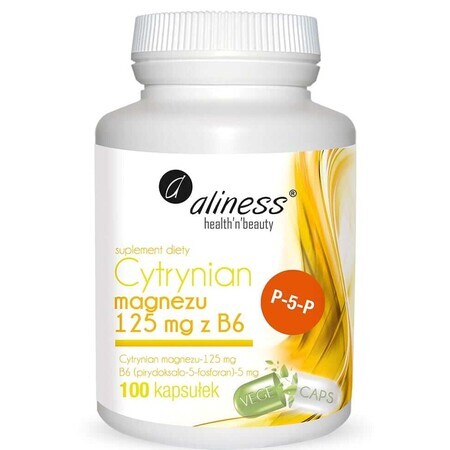 Magnesium citrate 125 mg with B6 (P-5-P) 100 capsules Aliness