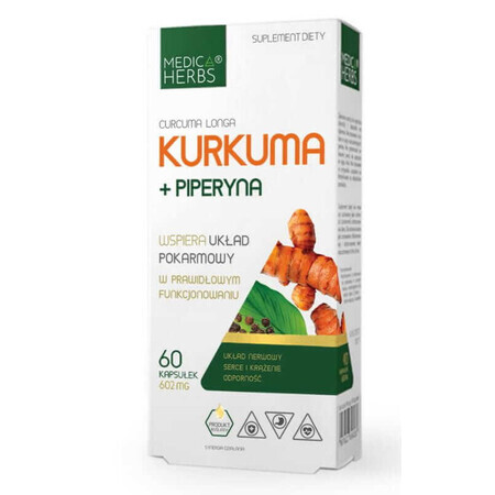 Kurkuma + Piperine 60 capsules Medica Herbs