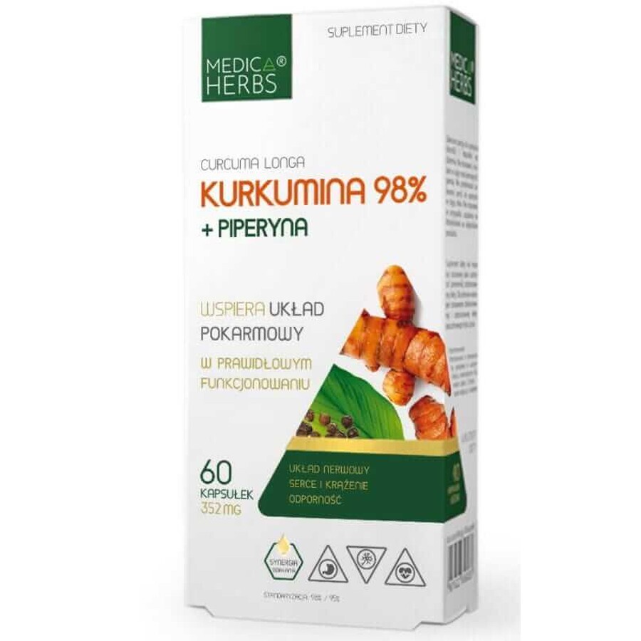 Curcumine 98% + Piperine 60 capsules Medica Herbs