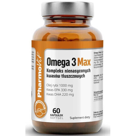 Omega 3 Max 60 capsules PharmoVit Clean Label