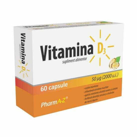 Vitamine D3 2000UI x 60cps Pharm A-Z