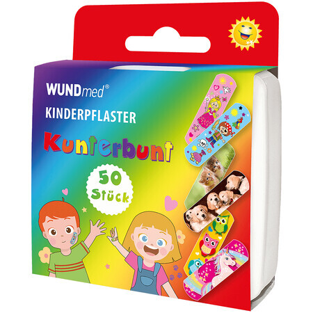 Patchs de couleur pour enfants, 50 pièces, Wundmed