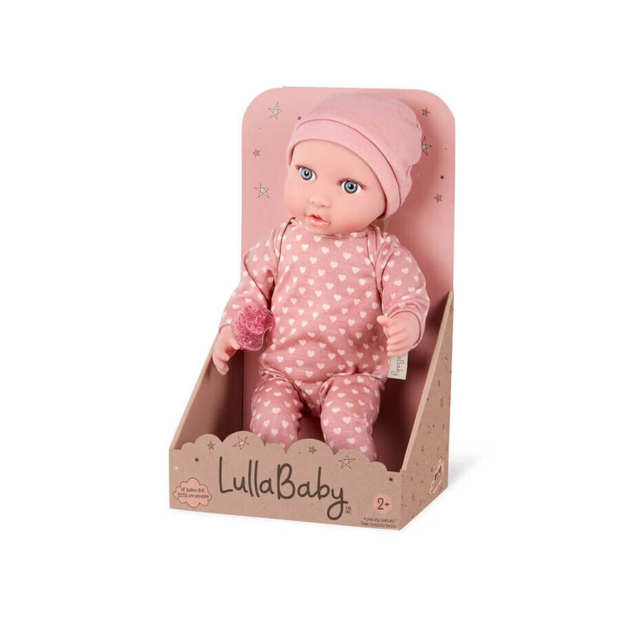 Muñeca bebé con pijama y gorro rosa, +2 años, Lullababy