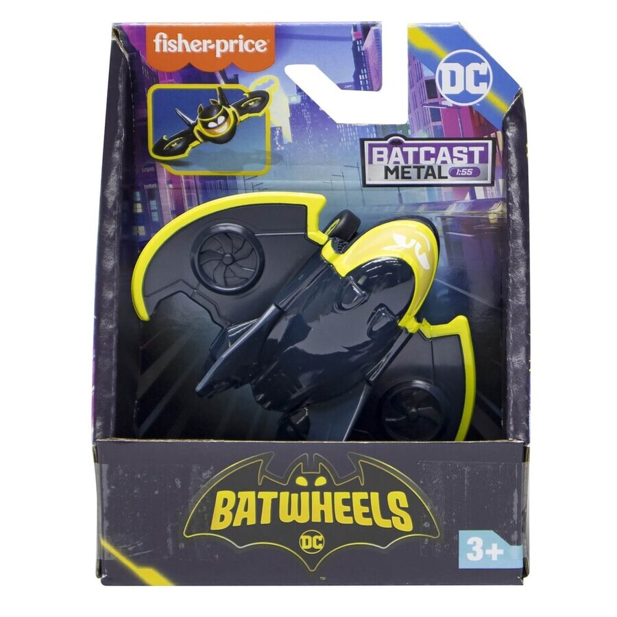 Batwheels Batwing Batwheels metalen vliegtuig speelgoedauto, schaal 1:55, +3 jaar, Fisher Price