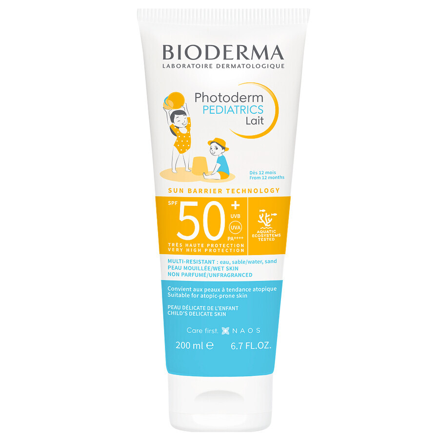 Lapte protectie solara pentru copii SPF 50+ Photoderm Pediatrics, 200 ml, Bioderma