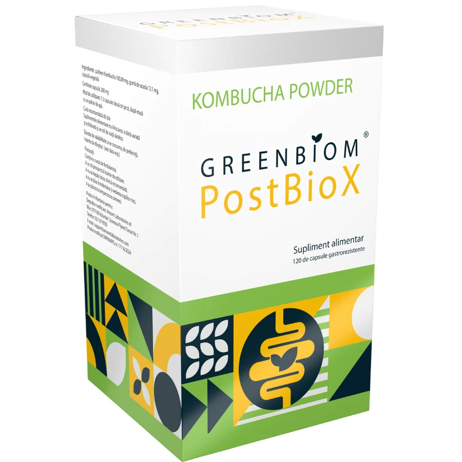 PostBioX Kombucha, 120 capsules, Greenbiom