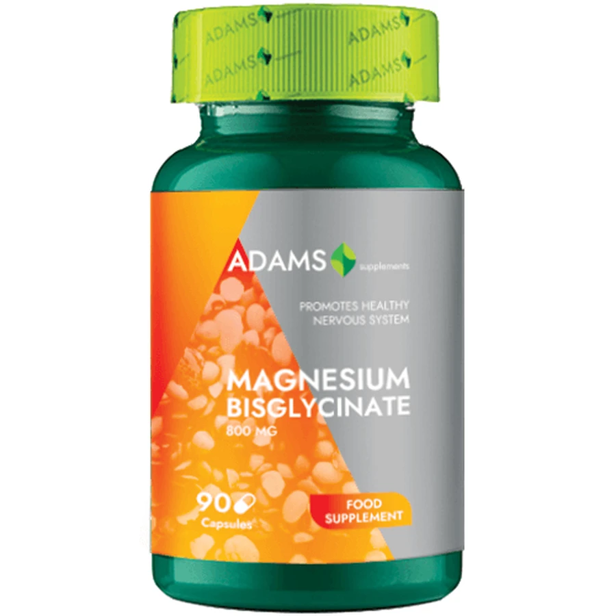 Bisglicynian magnezu, 800 mg, 90 kapsułek, Adams Supplements: ceny i cechy