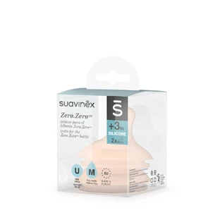 Medium flow nipples for feeding bottle Zero Zero Zero, 2 pcs, Suavinex