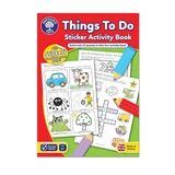 Coloring book with stickers things to do in English, +5 years, Orchart