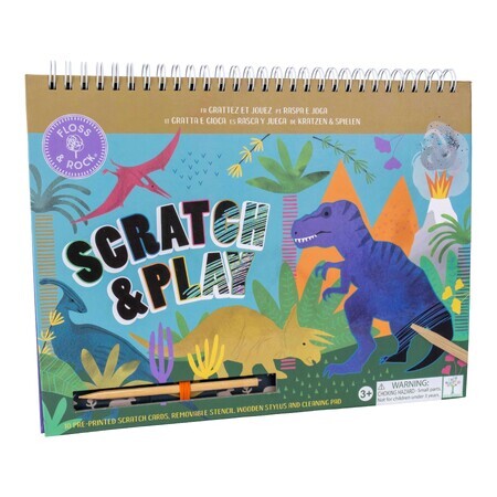 Cahier d'activités Scratch & Play Dino, 3 ans et plus, Floss & Rock