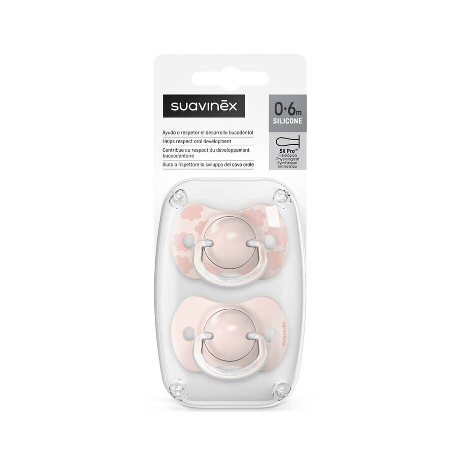 Sucette en silicone SX Pro Dreams, 0-6 mois, rose, 2 pièces, Suavinex