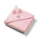 Bamboe handdoek met kap, Roze, 100 x 100 cm, Babyono