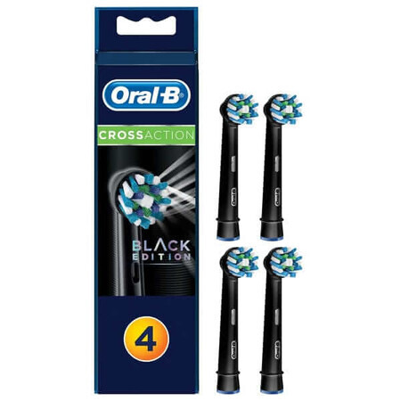 Cross Action elektrische tandenborstel navullingen, zwart 4 stuks, Oral-B