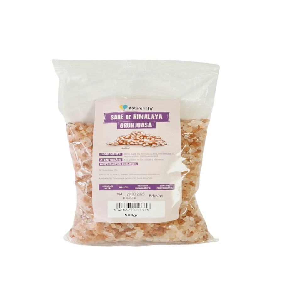 Roze Himalayazout met jodiumhoudend jodium, 500 g, Nature4Life