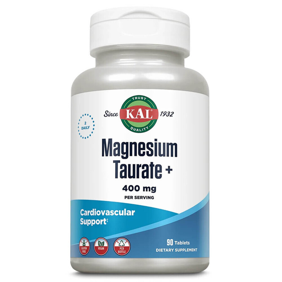 Taurate de magnésium Plus 400 mg Kal, 90 comprimés, Secom