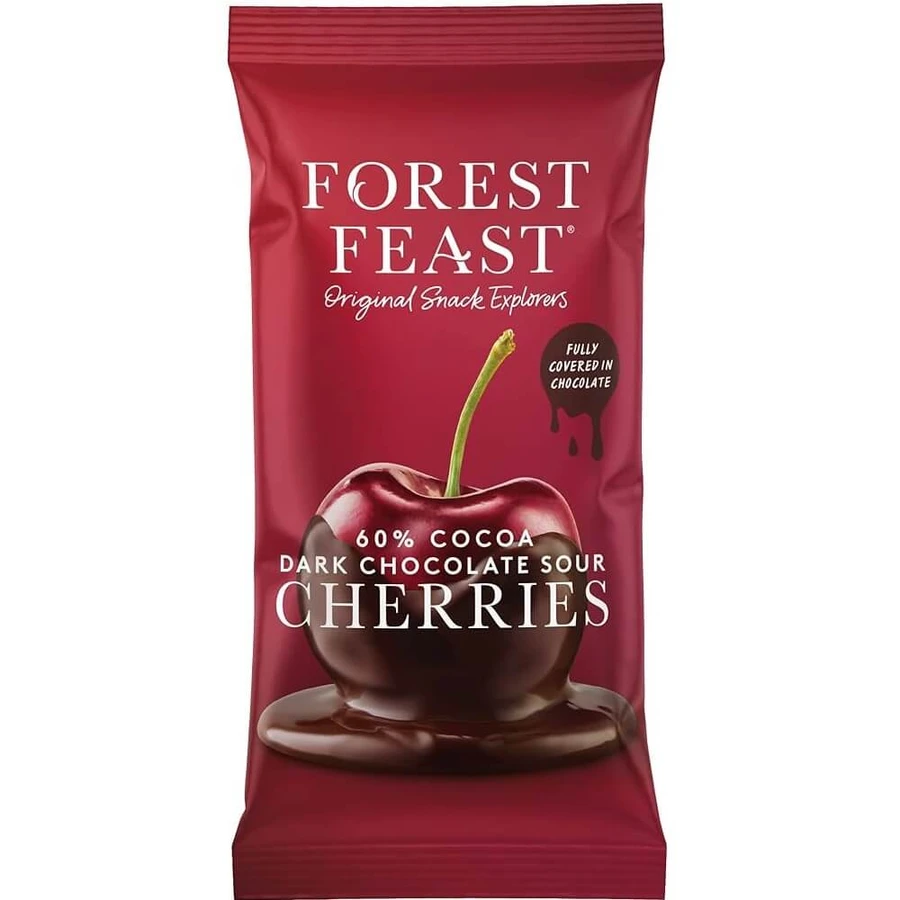 Belgische kersen omhuld met pure chocolade, 40 g, Forest Feast