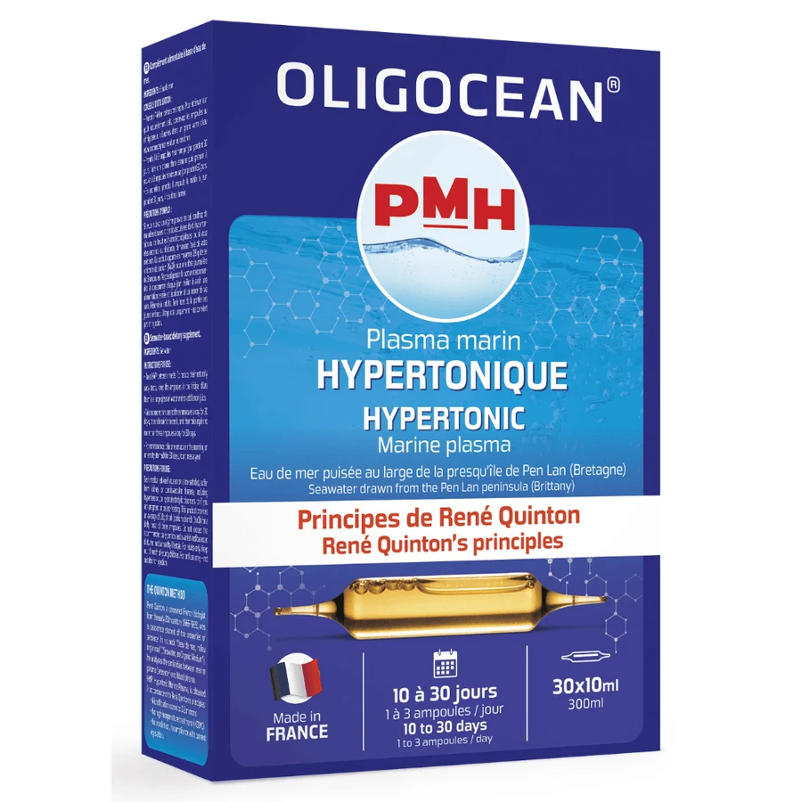 Oligocean Hypertonic Marine Plasma, Quinton Method, 30 vials x 10ml, SuperDiet