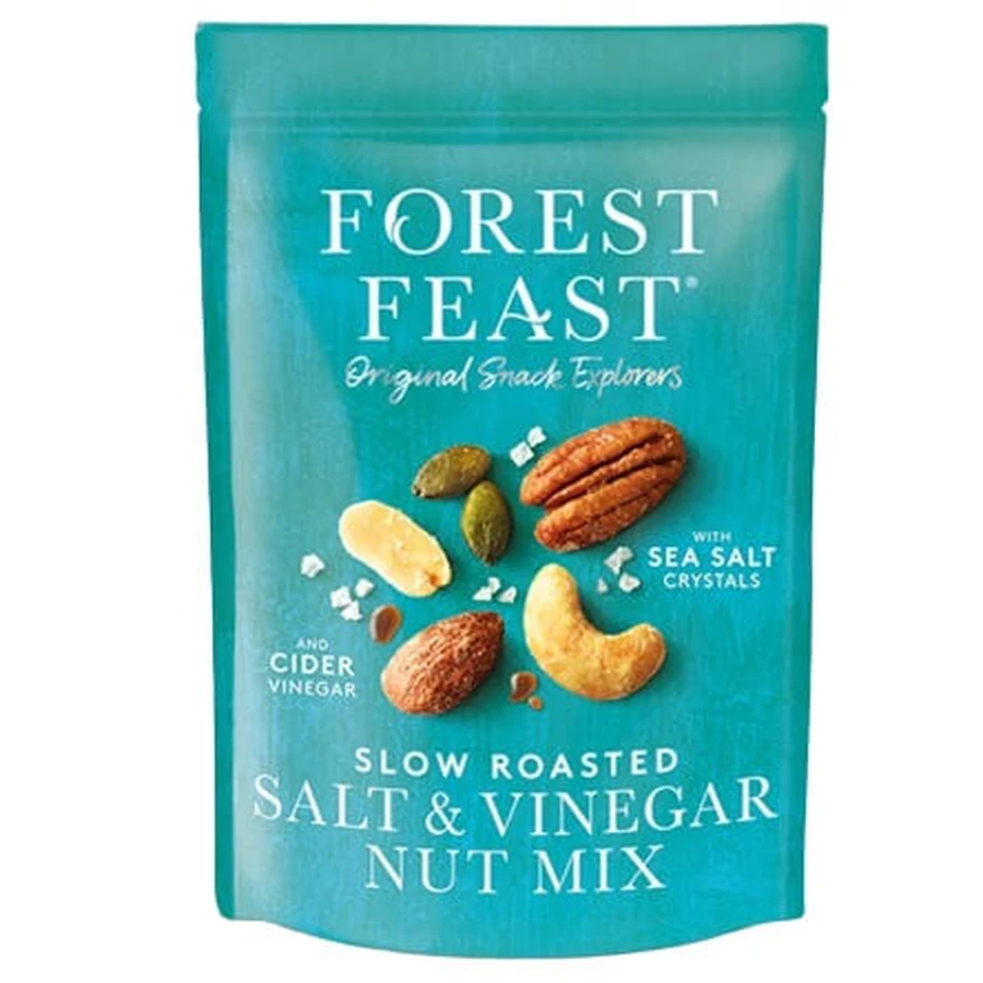 Noix mélangées au sel de mer et au vinaigre de cidre, 120 g, Forest Feast