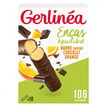 Eiwitrepen met chocolade- en sinaasappelsmaak, 10 stuks x 31 g, Gerlinea