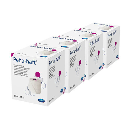 Peha-Haft elastische sluitband, 10 cm x 20 m 4 stuks, Hartmann