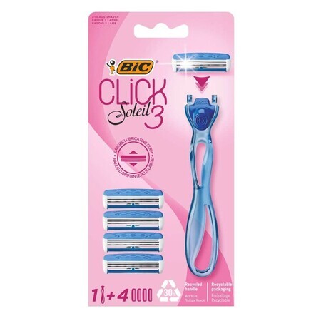 Hybrid Click Soleil scheerapparaat met 3 mesjes voor vrouwen, 1 st, BIC