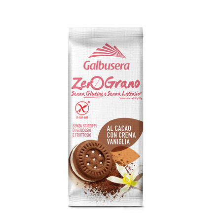 Biscotti al cacao con crema alla vaniglia, 40 g, Galbusera