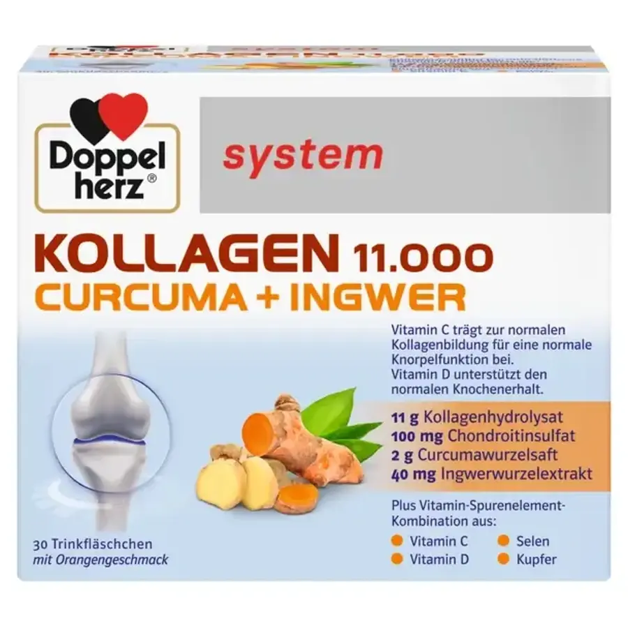 Kollagen 11000 Plus Turmeric + Ginger, 30 vials, Doppelherz