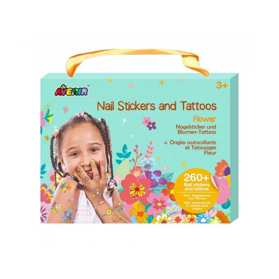 Stickers voor nagels en tatoeages Bloemen, +3 jaar, Avenir