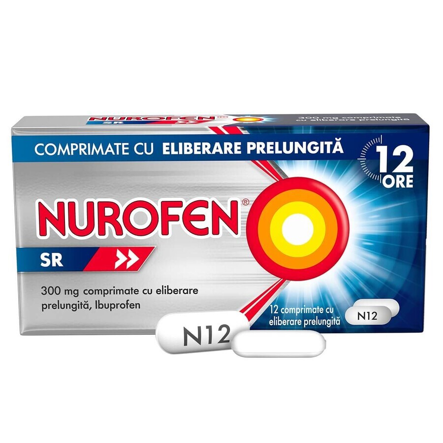 Nurofen SR, 300 mg, 12 tabletten met verlengde afgifte, Reckitt Benckiser