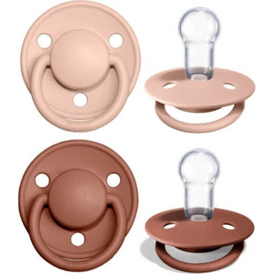 BIBS De Lux silicone pacifiers woodchuck/blush 1×2 pcs, one size